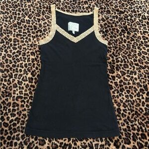 black and cream lace tank